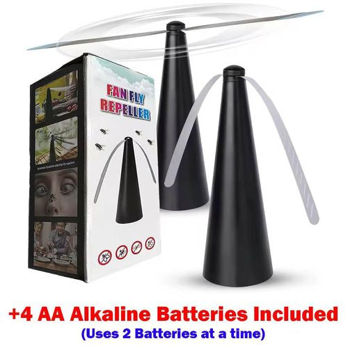 MHome Fan Fly Repeller Safe Automatic Tabletop Food Protector Mosquito Repellent Battery Powered Portable Pest Control for Home Outdoor Picnic