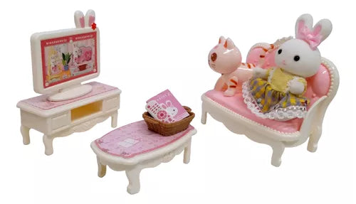 Girls Dollhouse Pretend Playset, Kids DIY Doll House with Furniture Accessories.