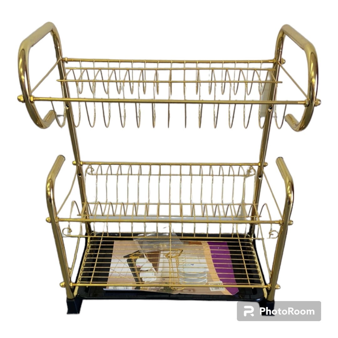 Dish Drainer Rack 3Tier Gold – Megamall Online Store