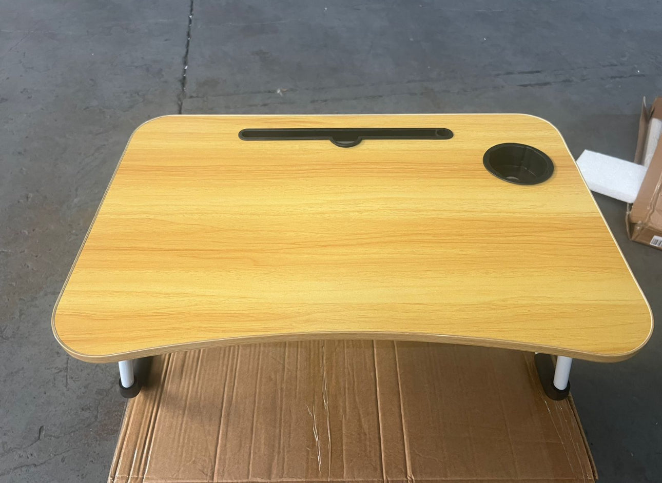 MHome Multipurpose Foldable Laptop Table with Cup Holder | Mac Holder | Table Holder Study Table- Available in Black or Brown