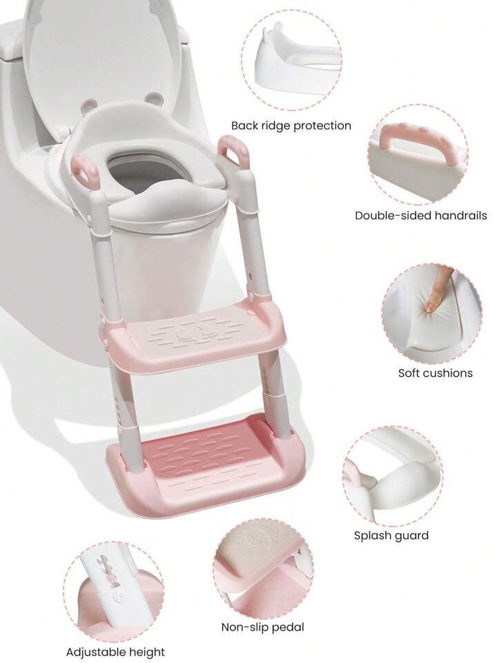 Height Adjustable Potty Training Toilet Seat with Step Stool Ladder for Boys and Girls Baby Toddler Kid Children Toilet Training Seat Chair - Various Options