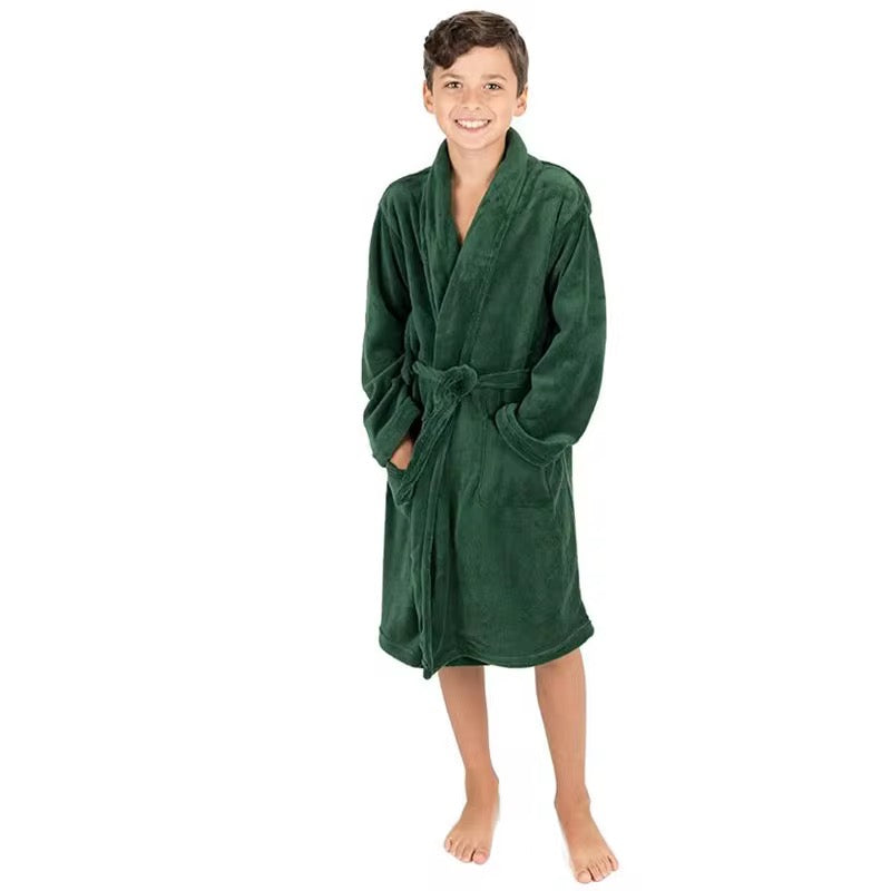 Kids Plush Hooded Robes