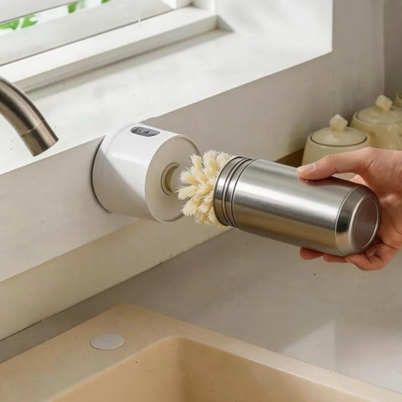 MHome Electric Brush Cleaner, 360° Rotating Cup Washer with Long Short Head Cleaning, for Home Kitchen Sink Restaurant Bar Travel Mug Glass Tumbler Drinkware