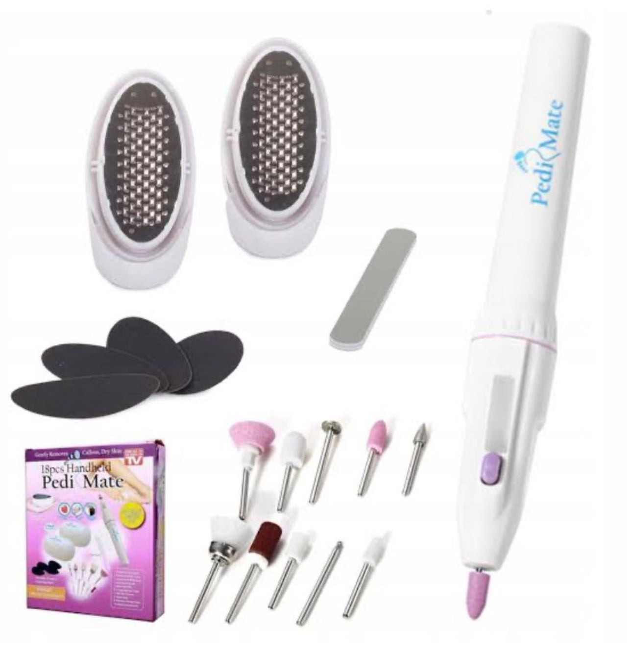 Pedi Mate Complete 18 Piece Handheld Pedicure/Manicure Set