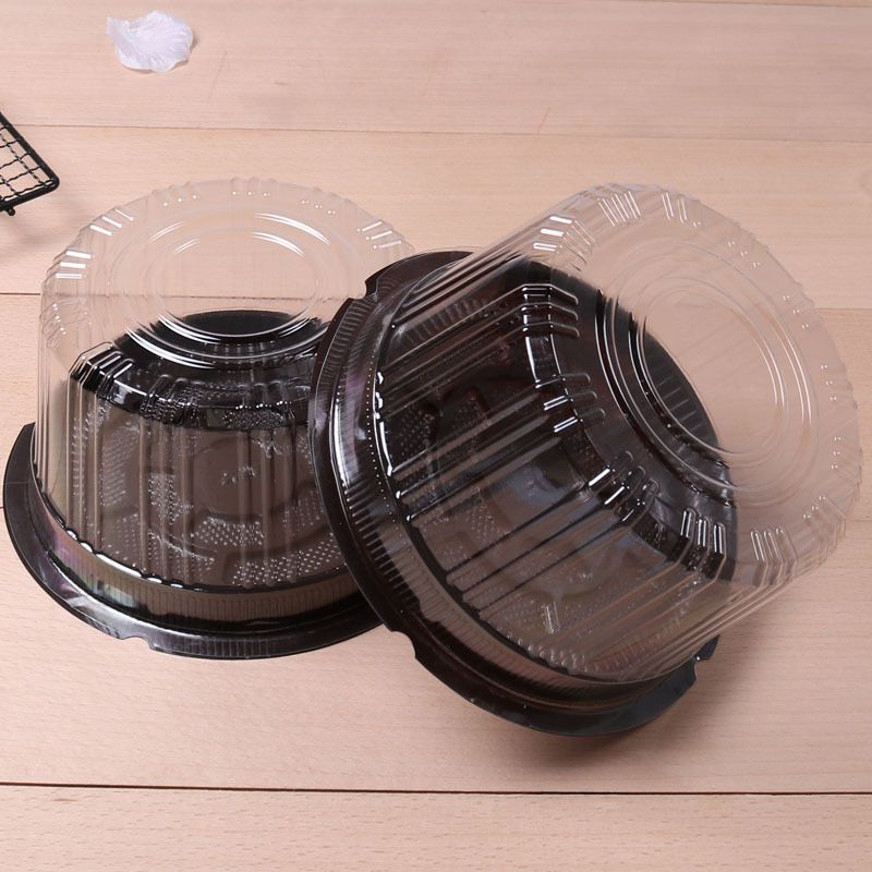 Round Plastic Box With Black Base 10pc Pack Various Options