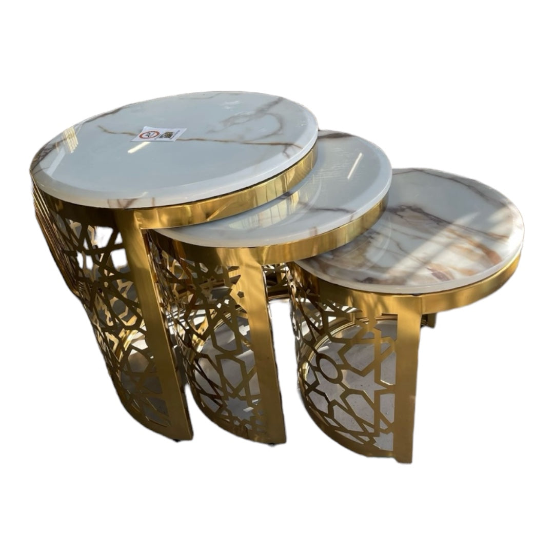 Ensemble Nesting Coffee Tables - Gold/Black