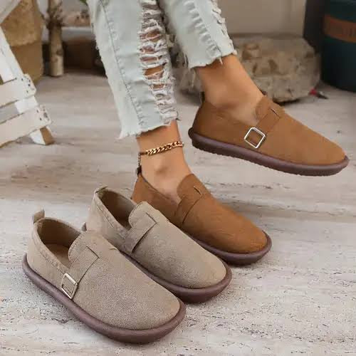 Ladies Suede Monk Strap Loafers-Various Colours