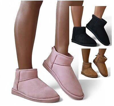 Kids Faux Suede Fur-Lined Ankle Boots-Various Colours