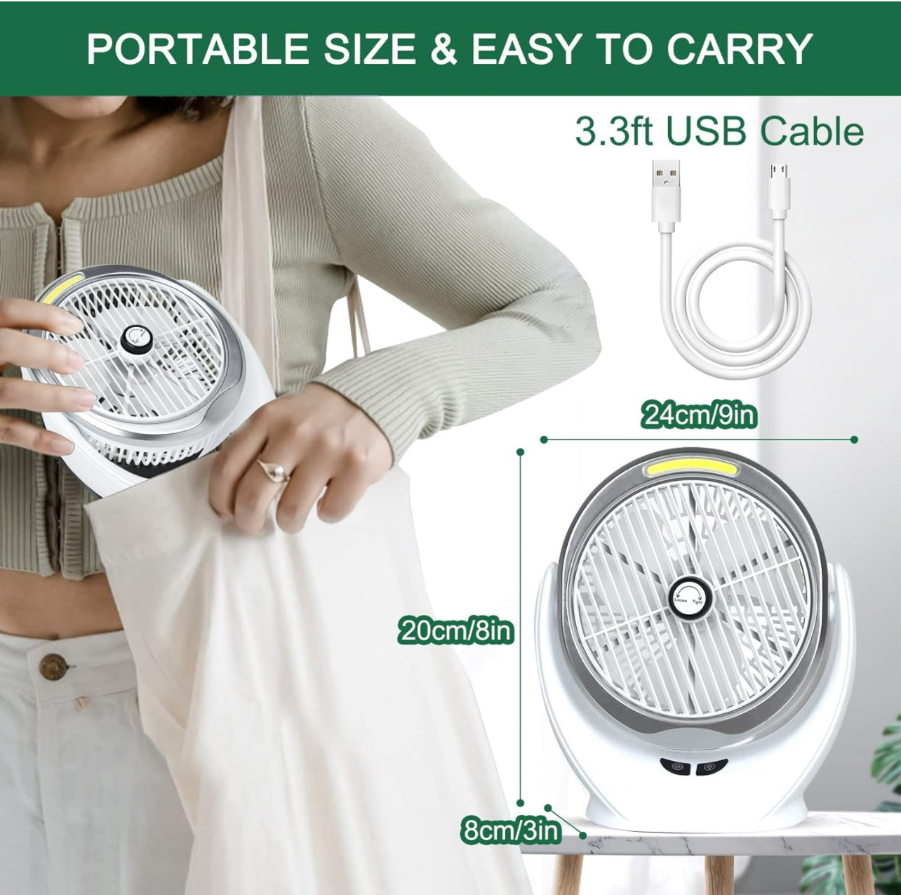 Portable Cooling USB Desk Fan with Strong Airflow