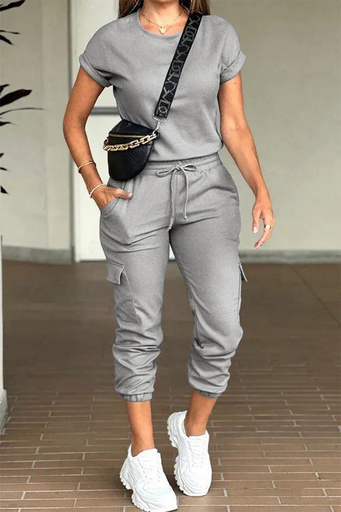 Ladies Crew Neck Top & Cargo Pants