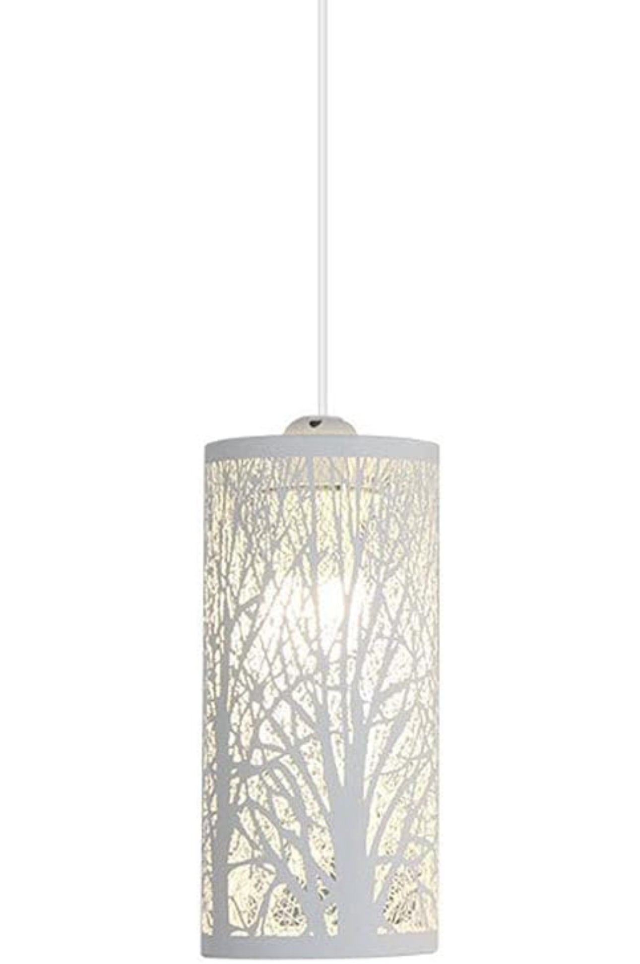 Bedroom Modern Minimalist Pendant Light, Nordic Long Cylindrical Shape Pendant Lighting Fixture for Kitchen Island Cafe Bar Restaurant Sink, White