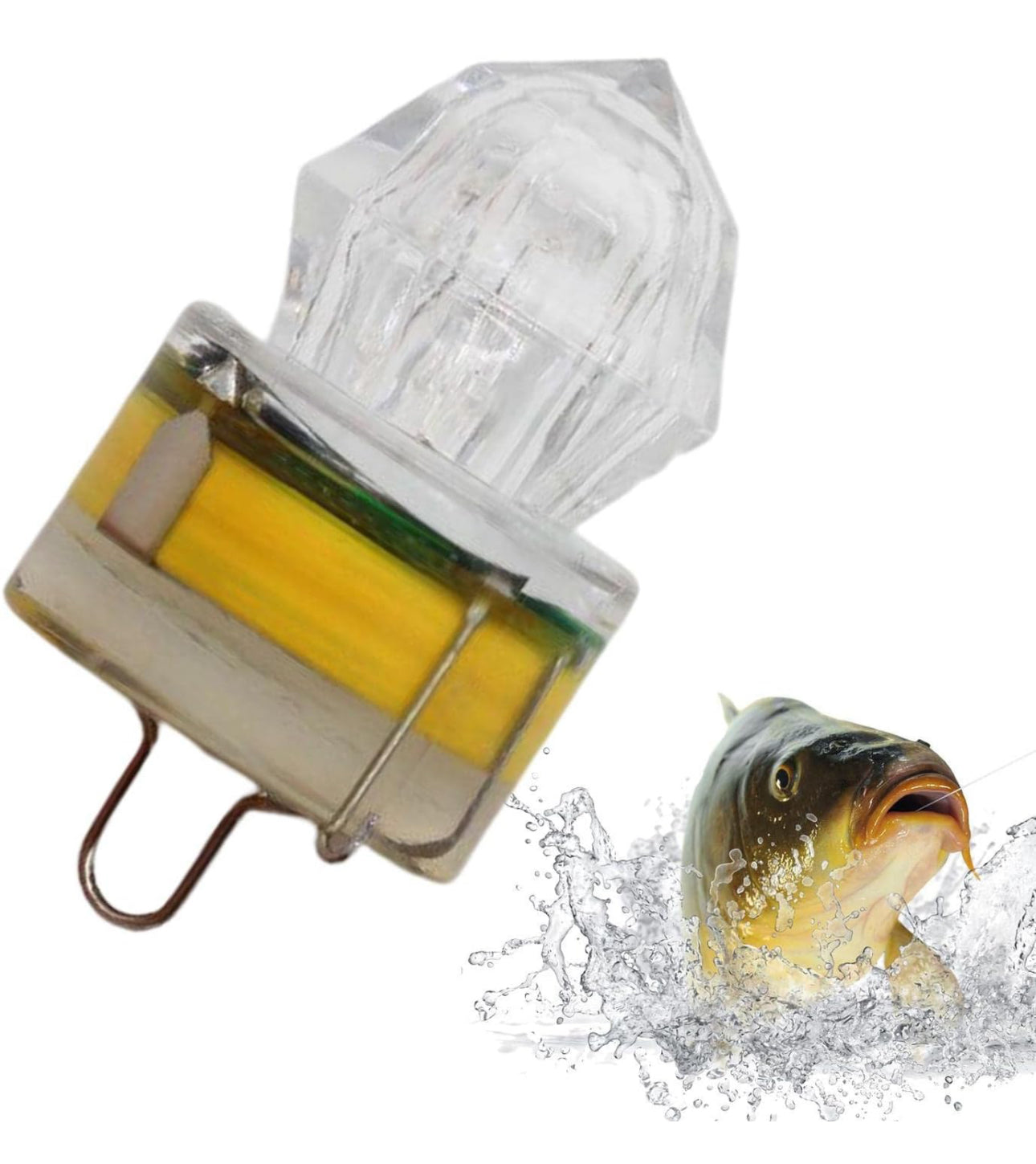 LED Deep Drop Underwater Fishing Light Diamond Tubular Style Bait Lure Squid, 350/700hrs Lifespan, 1000M Deep