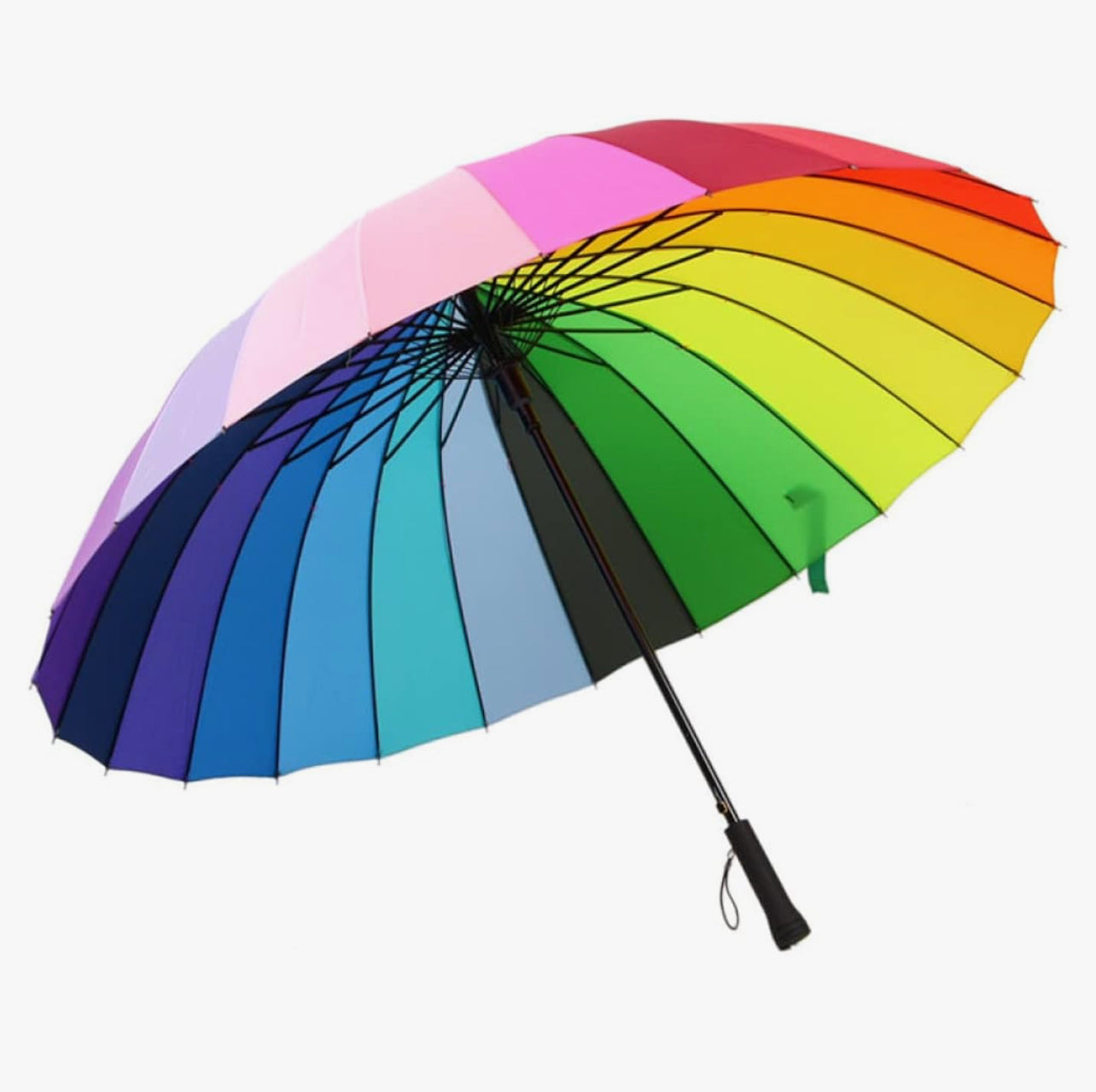 Straight Umbrella 24K Long-handle Rainbow Umbrella 2-3 People Car Large Windproof Straight Umbrella Anti-UV