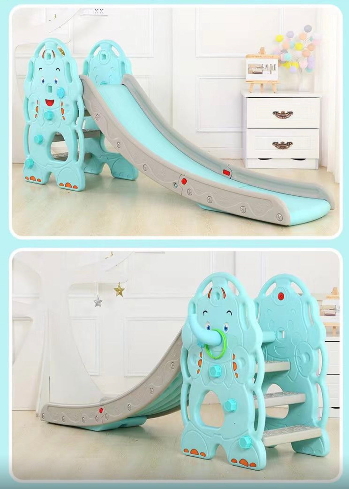 Children's Slide Basketball Frame Climbing Stairs Indoor And Outdoor Use