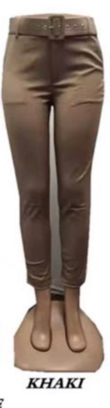 Ladies High Waisted Formal Ankle Trousers-Various Colours