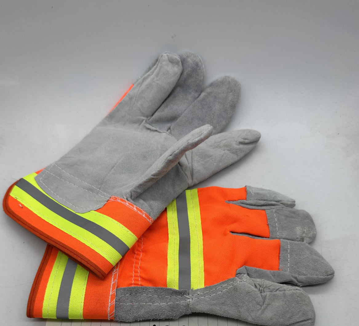 Premium Leather Palm Type Glove With Reflective Stripes