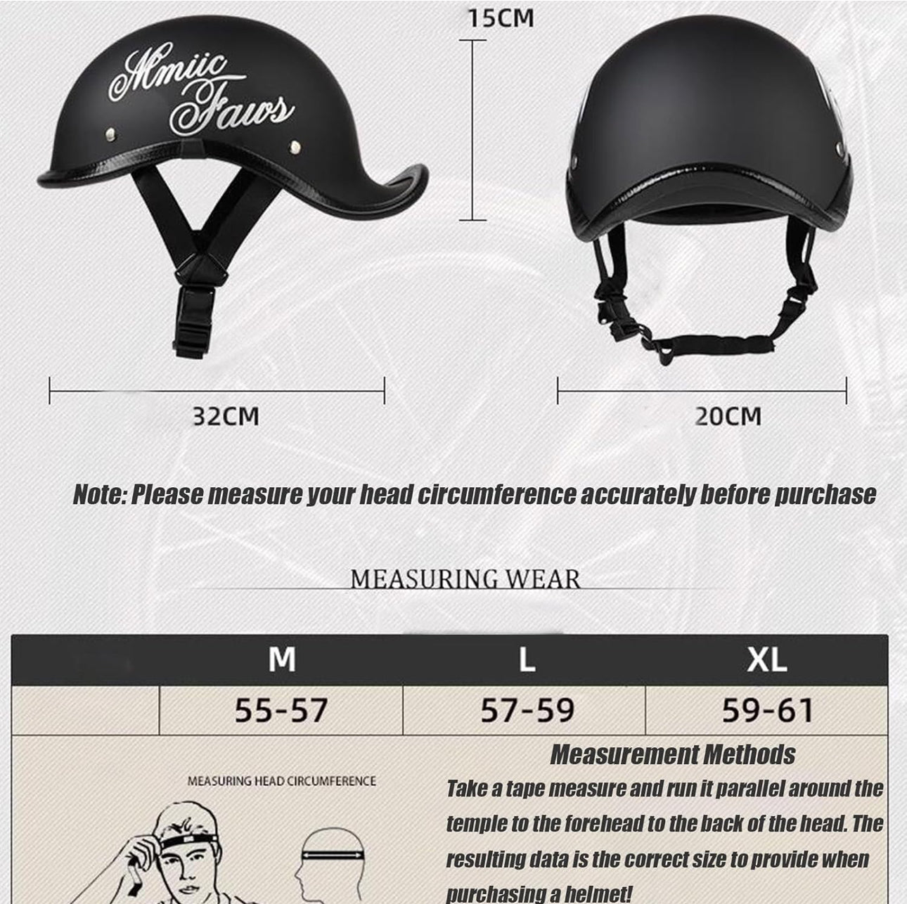 German Style Baseball Cap Helmet Motorcycle Retro Half Helmet Skull Cap - Street Helmets for Adults Men Women Vintage Cool Open-Face Helmet