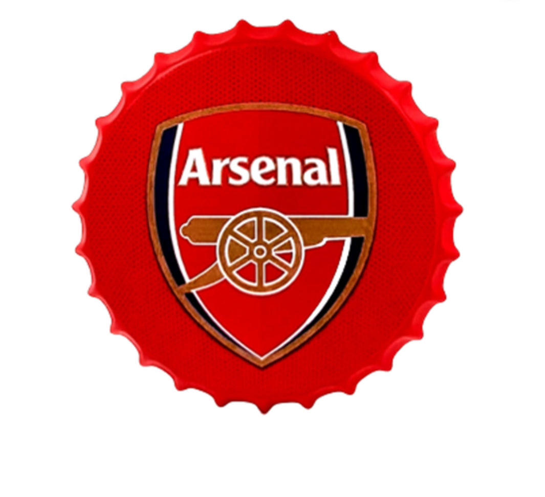 Assorted Soccer Teams Metal Bottle Caps Wall Decor