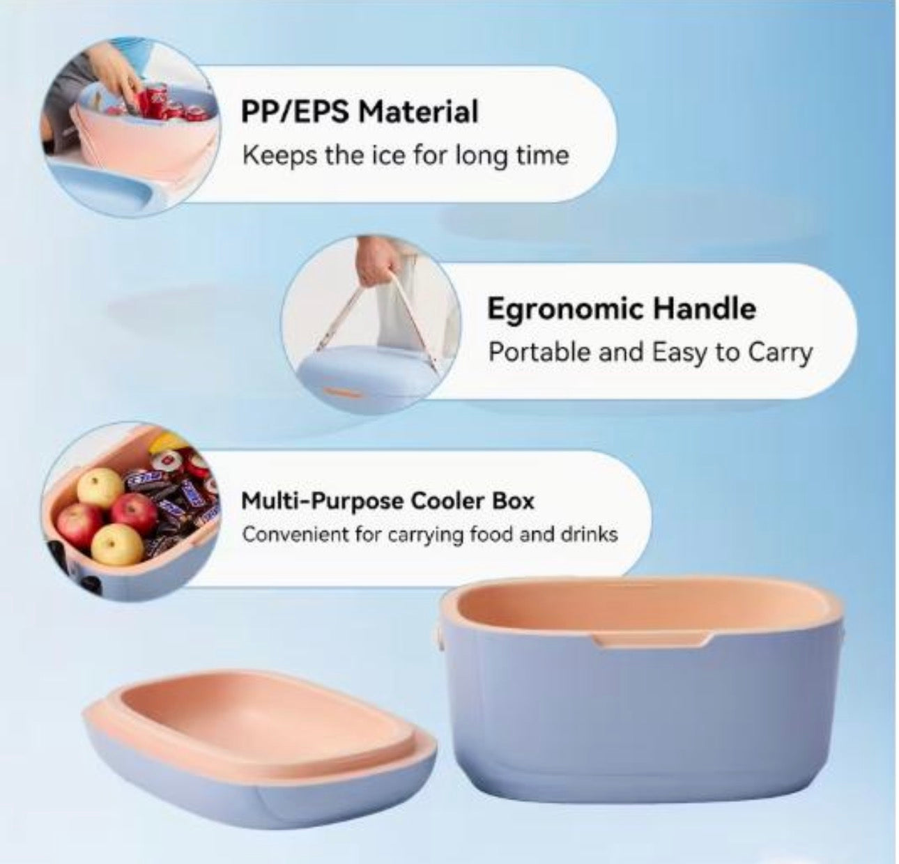 MHome Hard Shell Cooler Box 12L-Various Colours