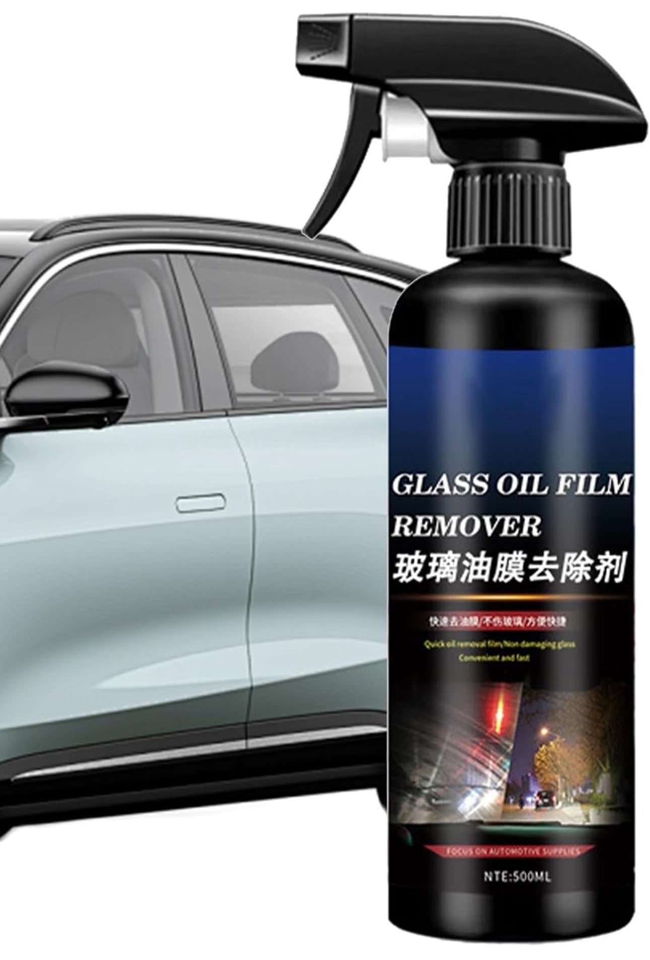 Car Windshield Oil Film Cleaner, Car Oil Film Cleaner, Auto Glass Oil Film Cleaner 300ml Windshield Cleaner Spray | Auto Glass Oil Film Remover, Auto Glass Polish Oil Film Remover, Glass Stripper