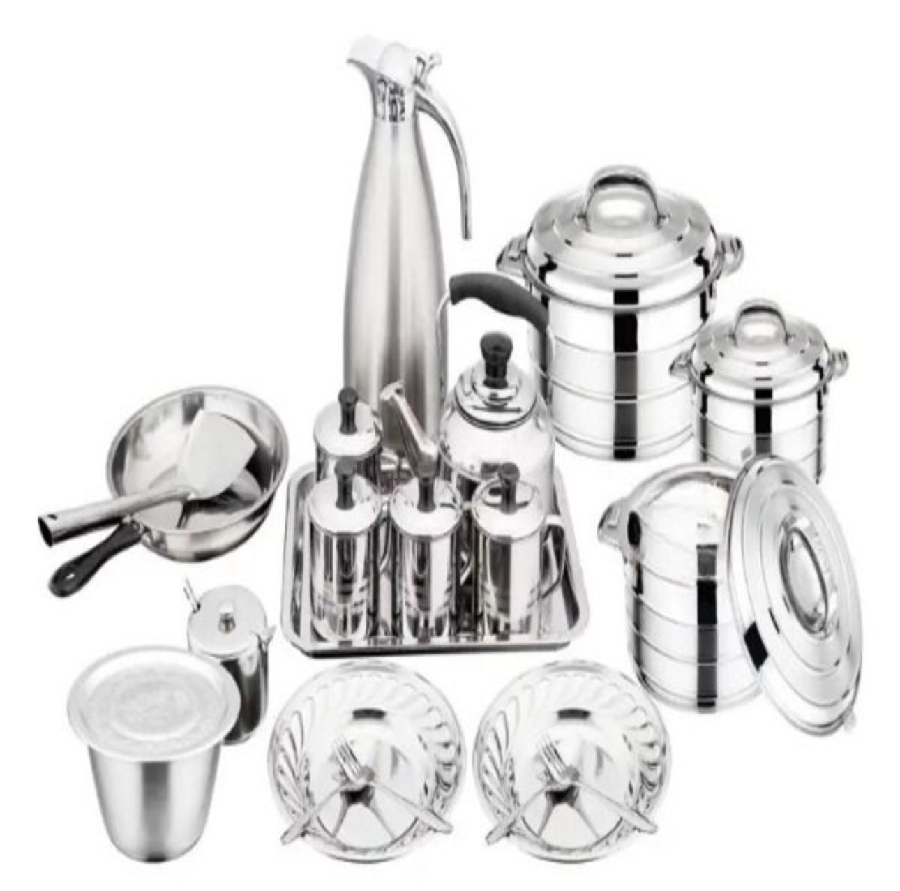 Stainless Steel 21 Piece Family Cookware Set