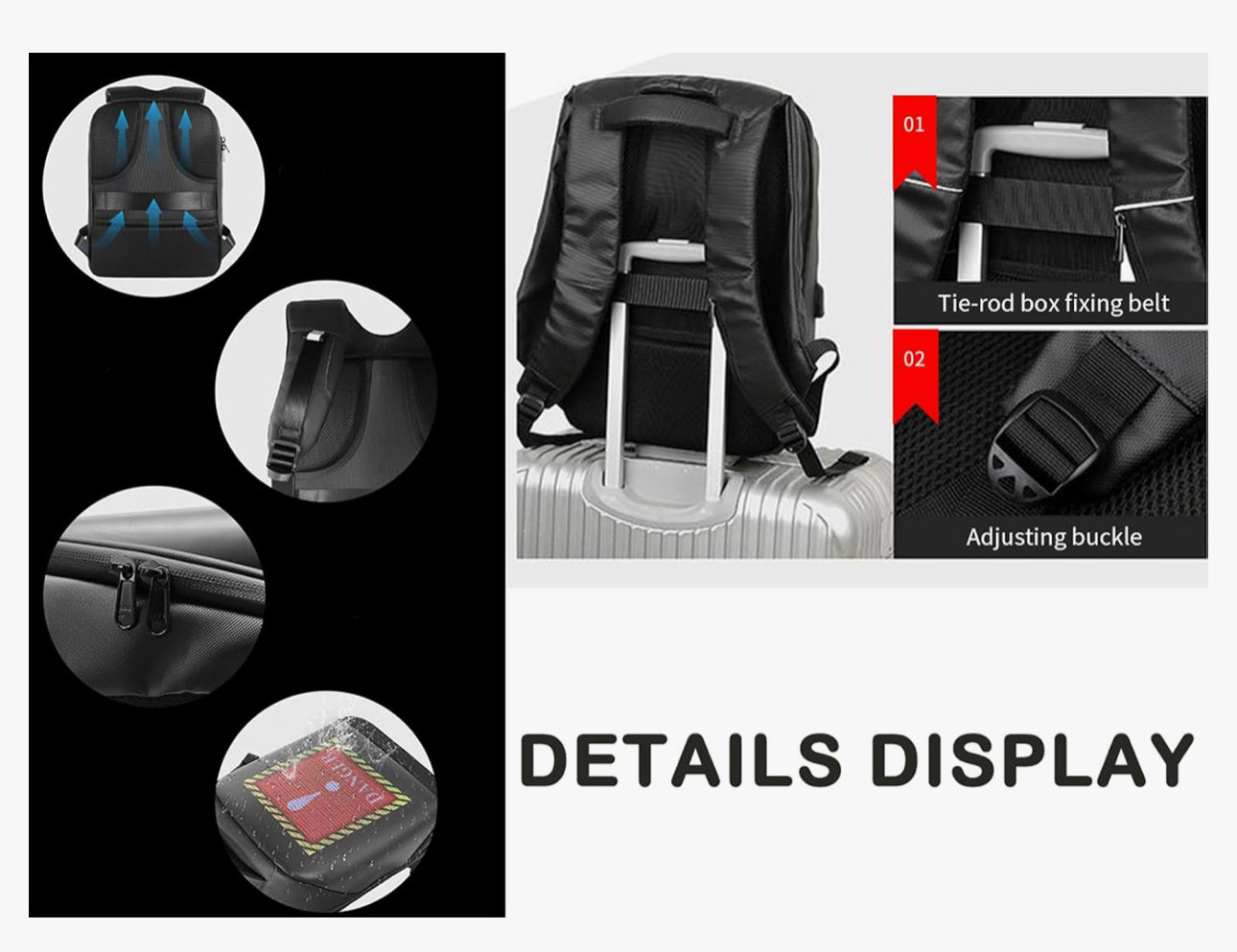 MTech LED Backpack, Full Color Screen Programmable Screen Waterproof Backpack