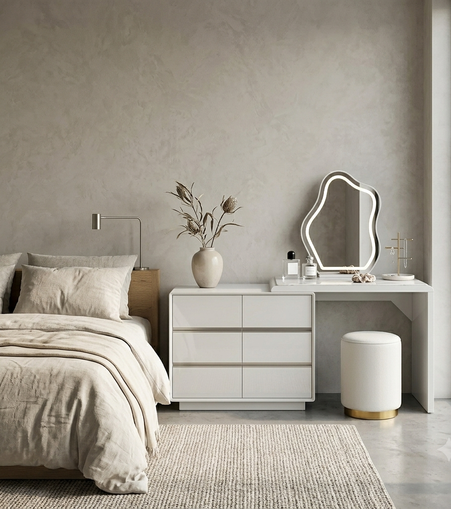 Aura Modern Vanity Set with LED Mirror