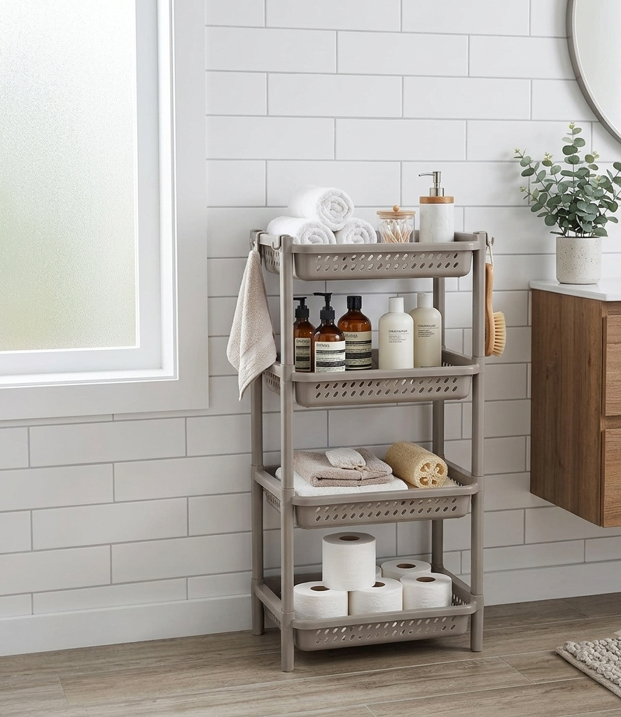 Tiered Multi-Purpose Plastic Storage Rack