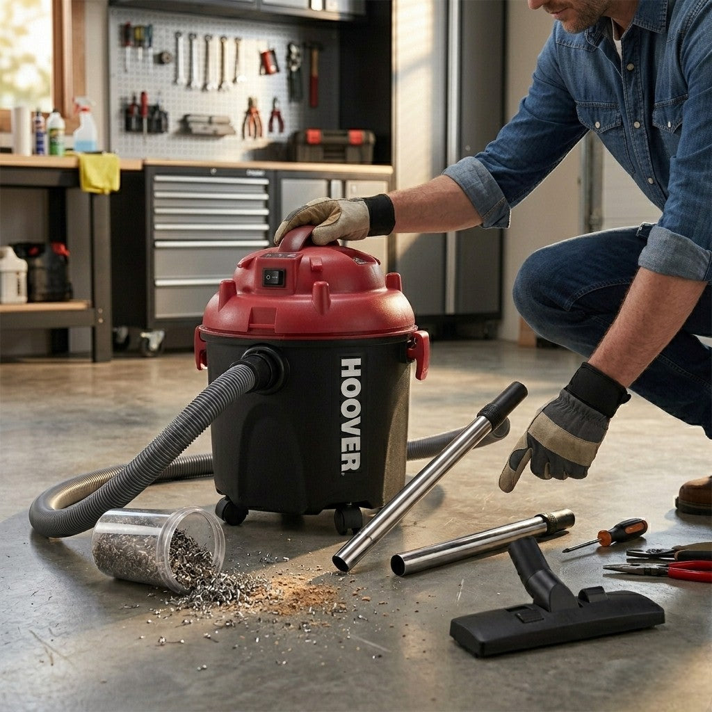 Hoover HWD35MAX Wet And Dry Drum Vacuum Cleaner (Black, Red)
