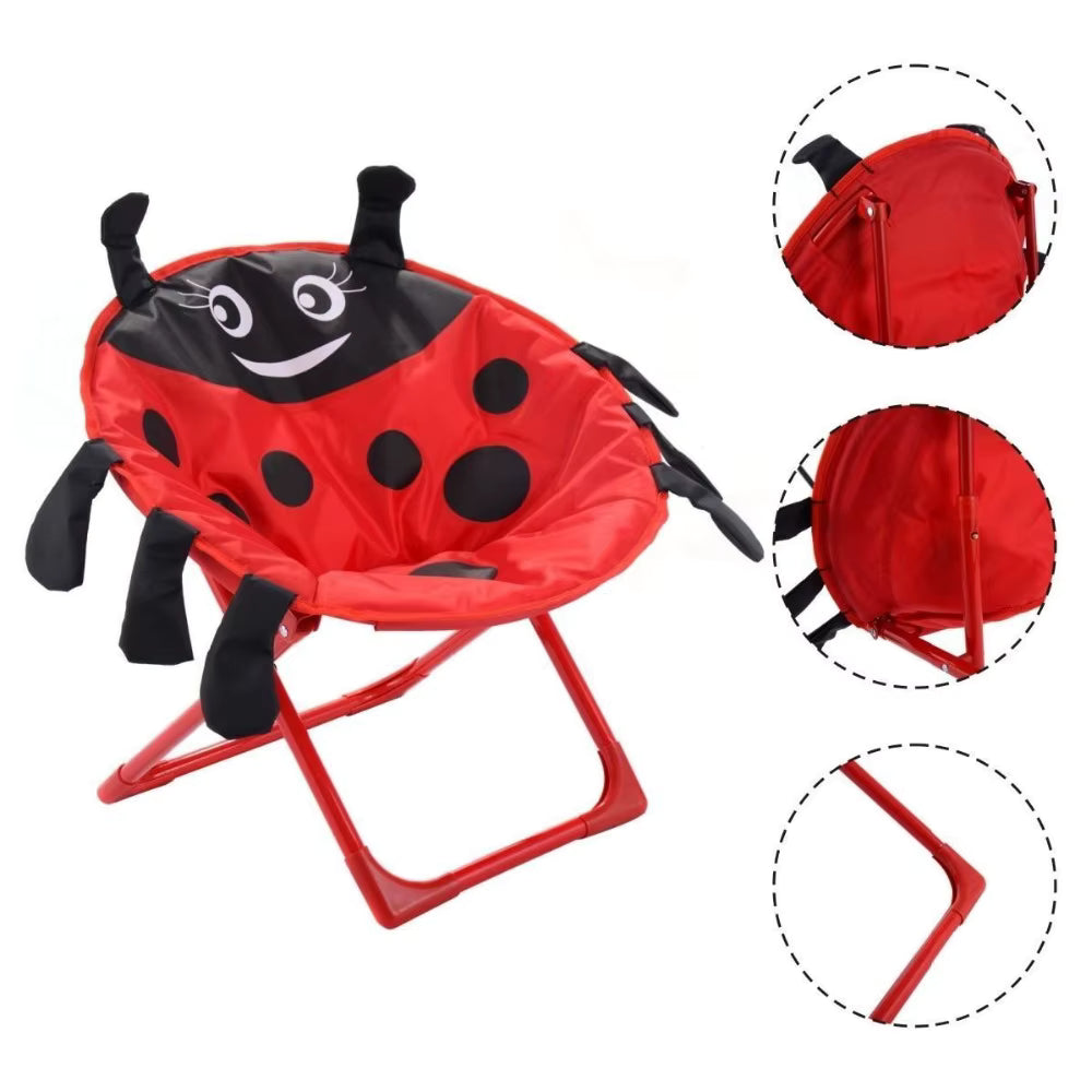Mhome Kids Ladybug Red Foldable Camping Chair Portable Polyester Outdoor Seat