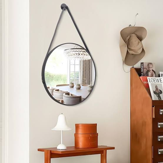 MHome Econo Round Mirror Black 40cm