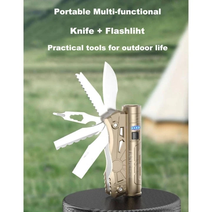 Multifunctional survival kit 7 in 1 tool with flashlight