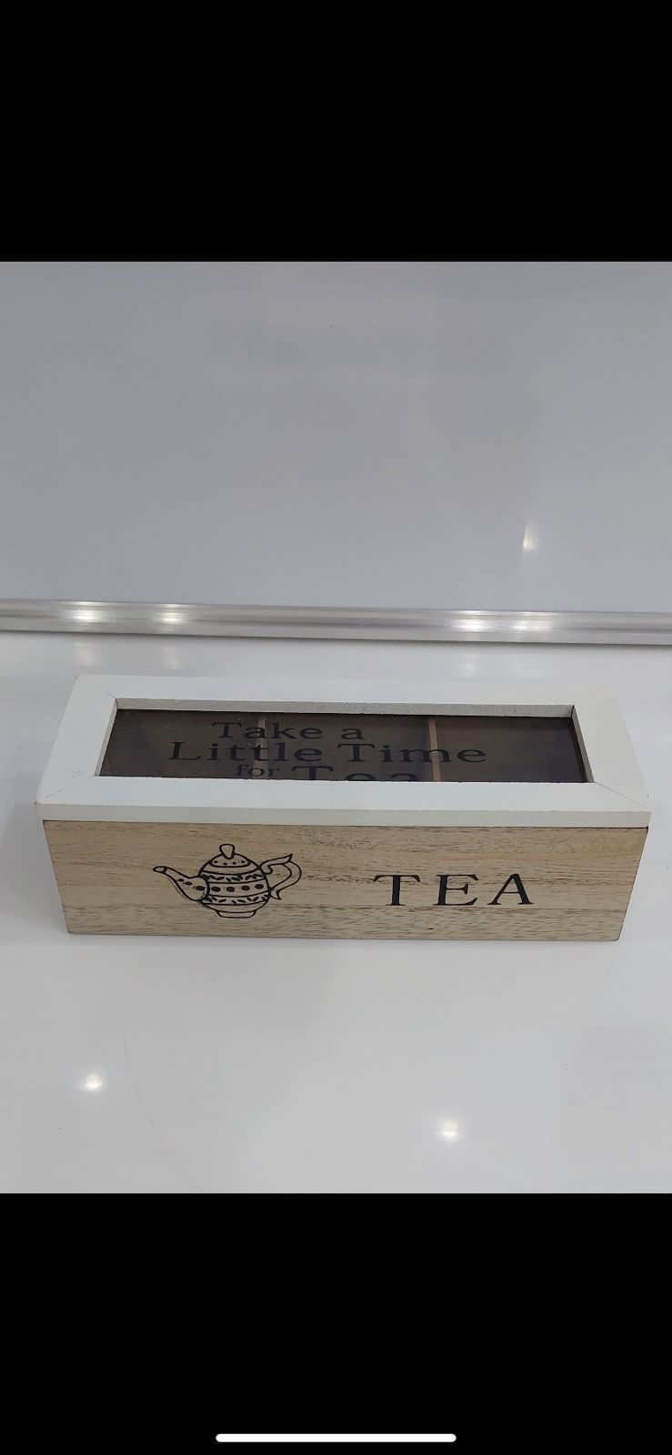 Natural Wooden Tea Box 6 Compartment