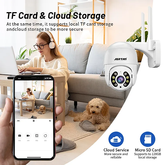 Jortan IP Smart Wifi Camera Wireless kit PTZ Surveillance with 500gb HDD Colour