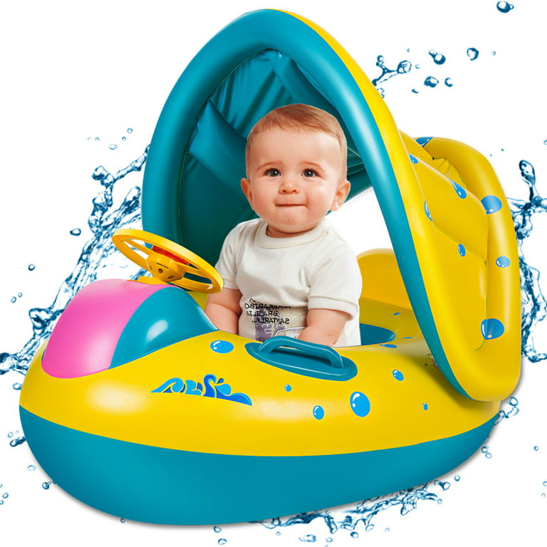 Sunshade Summer Kid's Pool Beach Boat Floaters Free Inflatable Tube Swimming Ring for Kids
