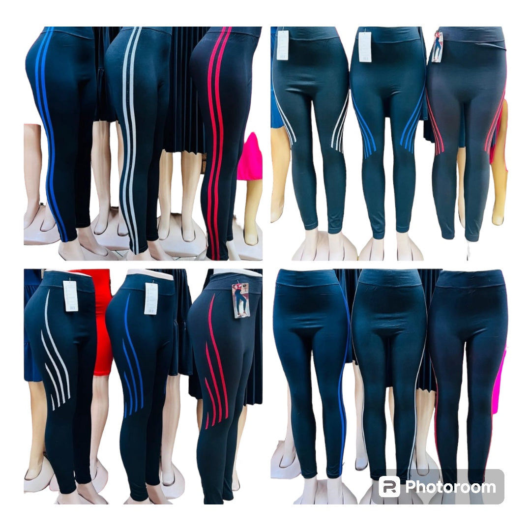 Ladies Stripped Winter Tights- Various Colours