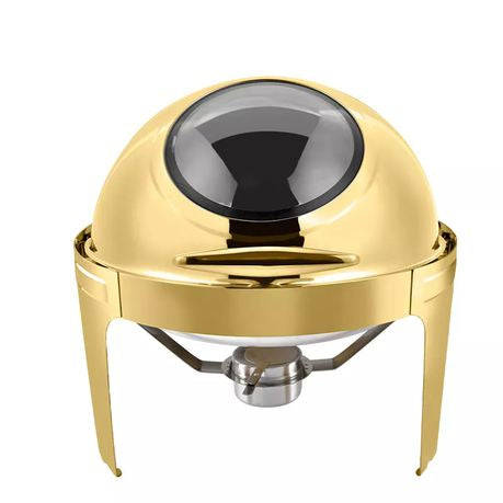 Gold Round Chafing Dish β With Window