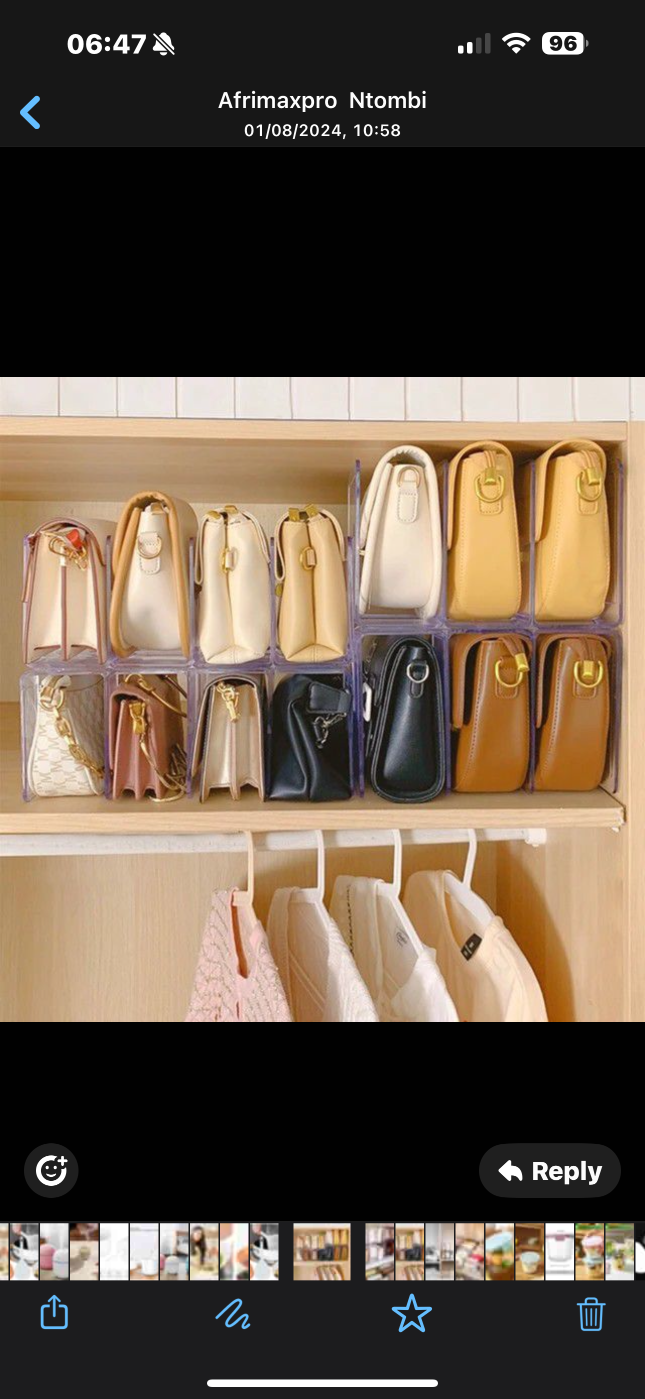Acrylic Grid Handbag Organiser 3grid