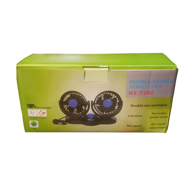 Dual Head Car Cigarette Lighter Fan 4.5″
