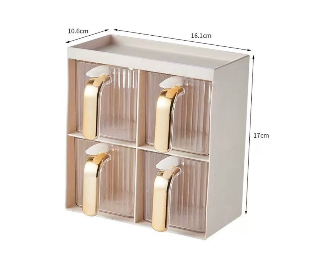 MHome Spice & Condiment 4 Compartment Storage