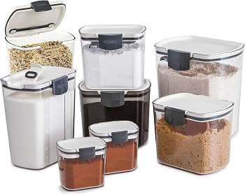MHome 6 Piece Airtight Food Storage Containers Set with Measuring Indicator