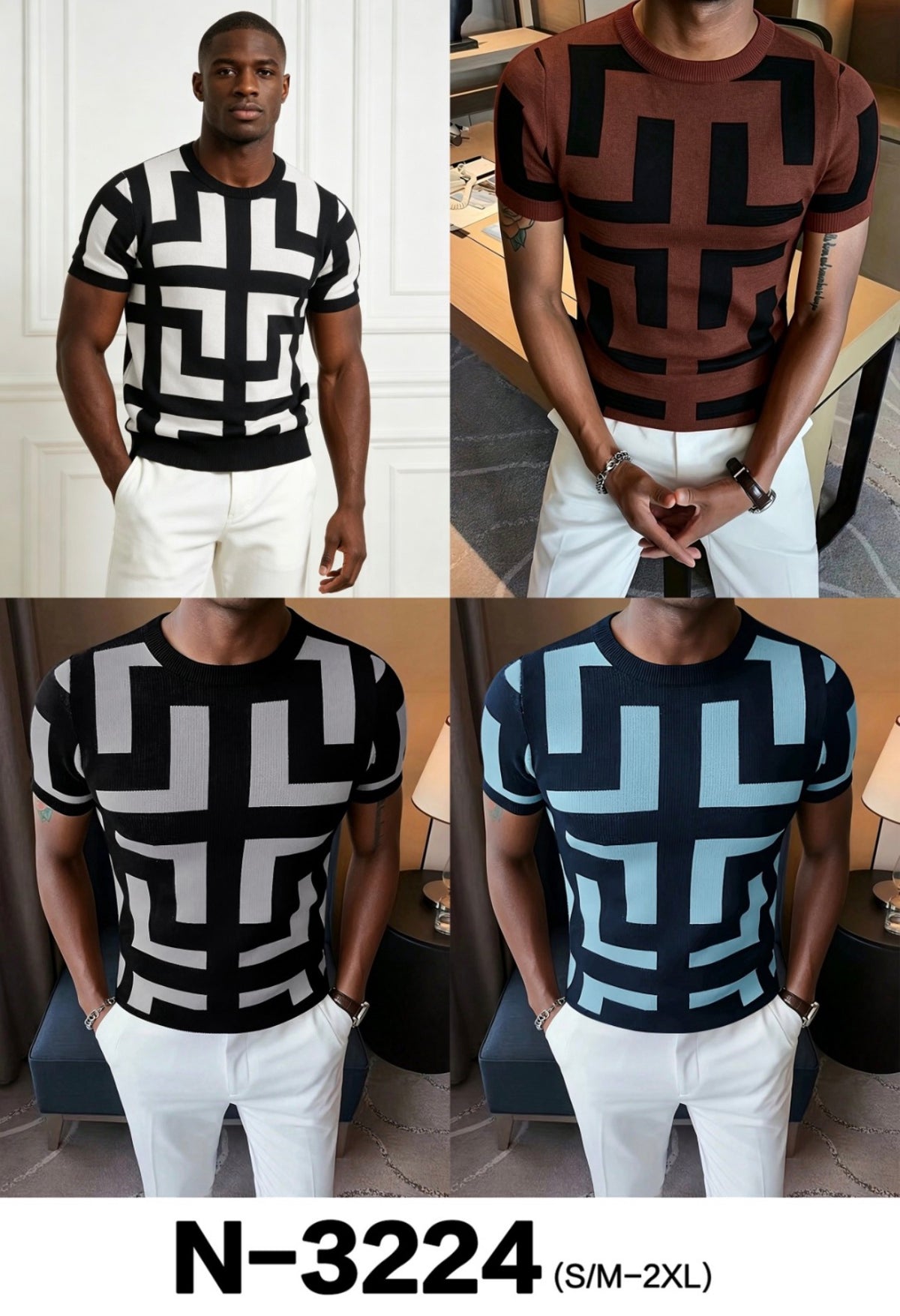 Men’s Summer Slim TShirts-Various Options