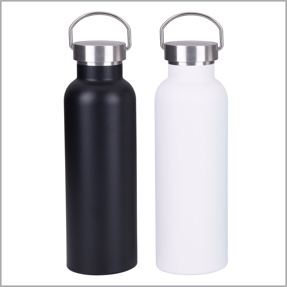 Double Wall Stainless Steel Bottle with Bamboo Lid – Megamall Online Store