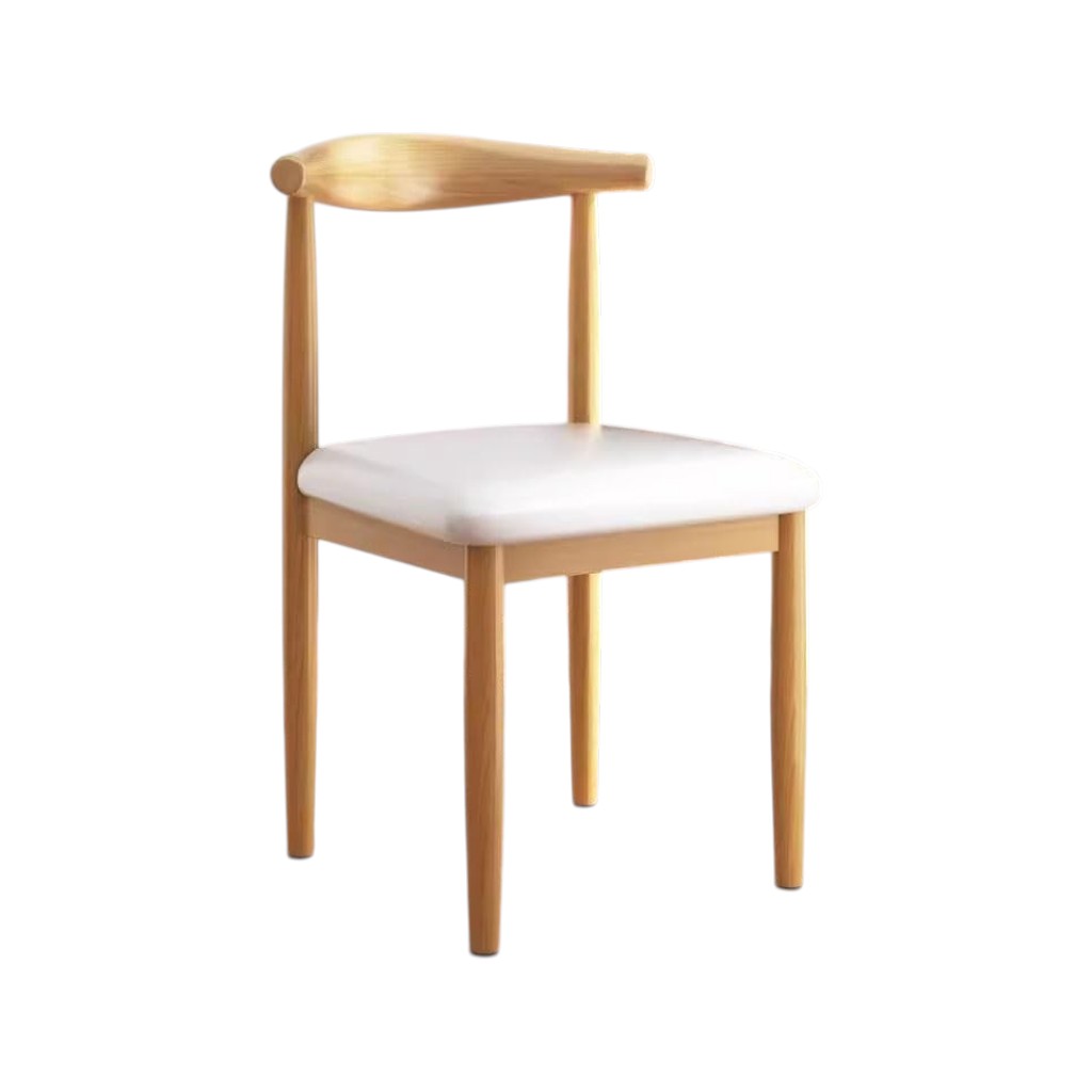 MFurn Scandinavian Dining Chair – PU Leather Upholstered Seat with Steel Frame