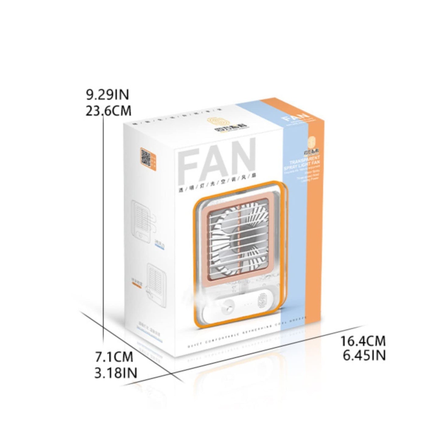 Portable Desk Fan with Night Light, 3 Speed with Spray