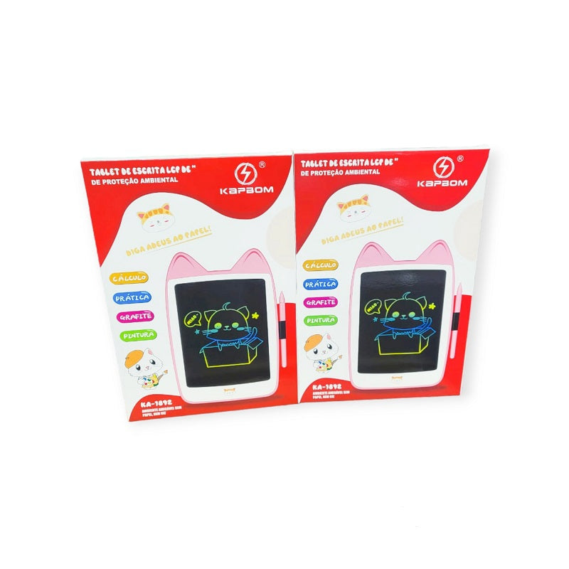 Kids Cat Ear Writing/Drawing Tablet With Stylus 7″