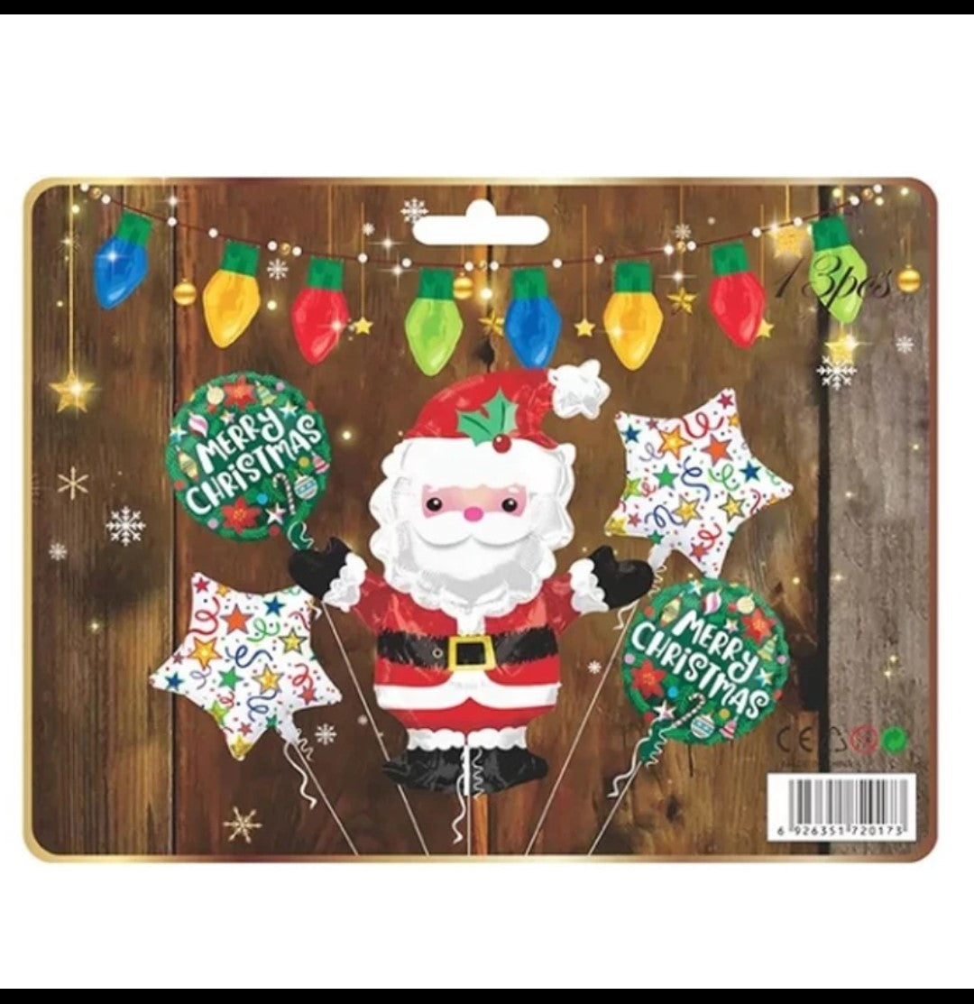 Santa Merry Christmas Foil Balloons