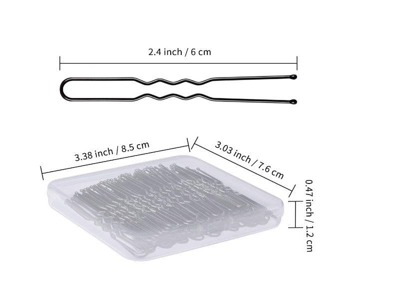 Black Metal Bobby Pin Hair Clips for Up-do Hair Styling Accessories
