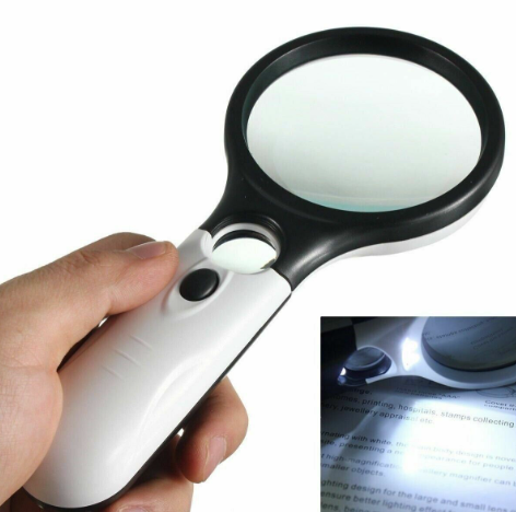 3 LED Handheld Magnifier Reading Magnifying Glass Lens