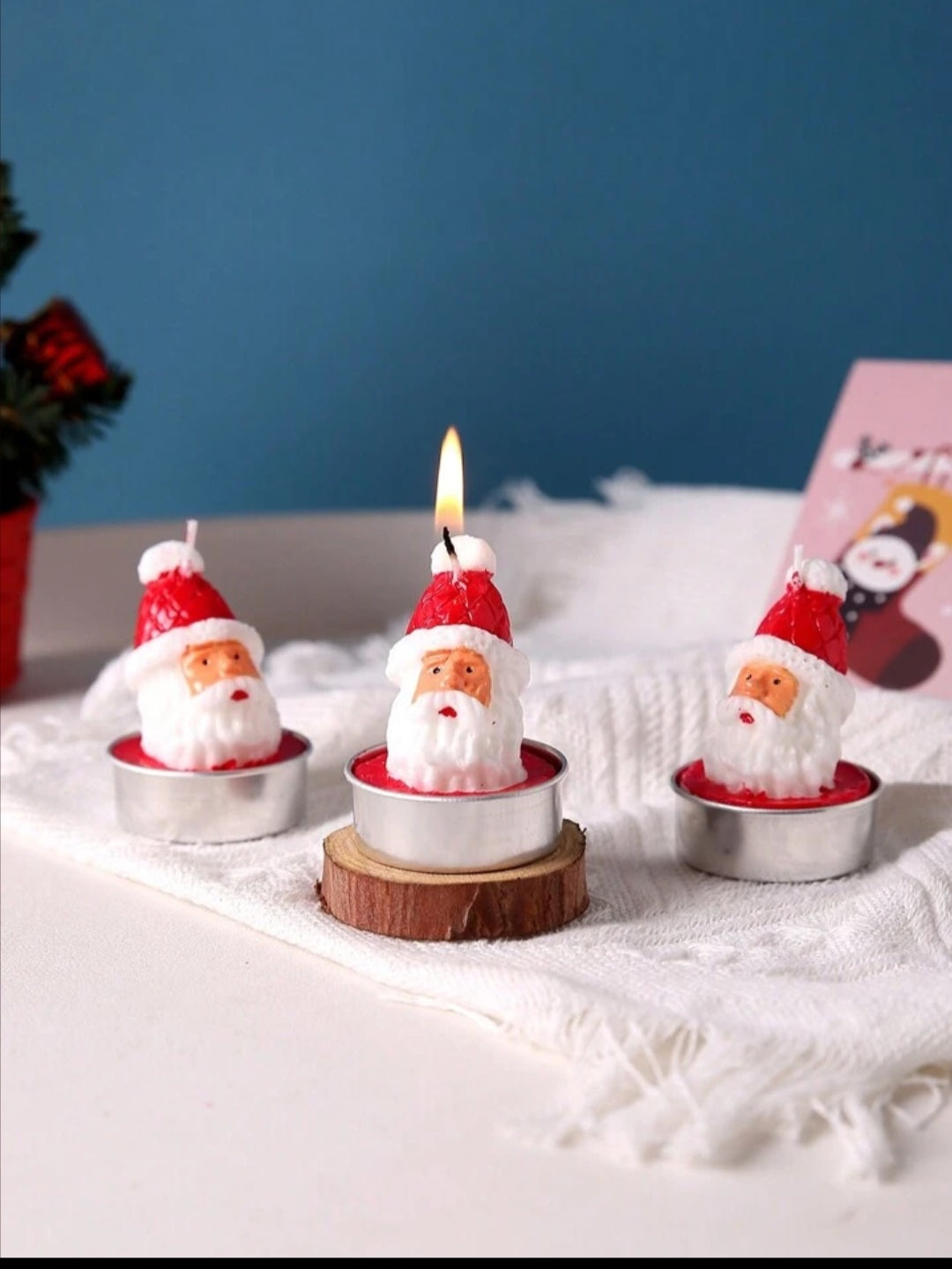 Christmas Santa Claus Shaped Wax Candles